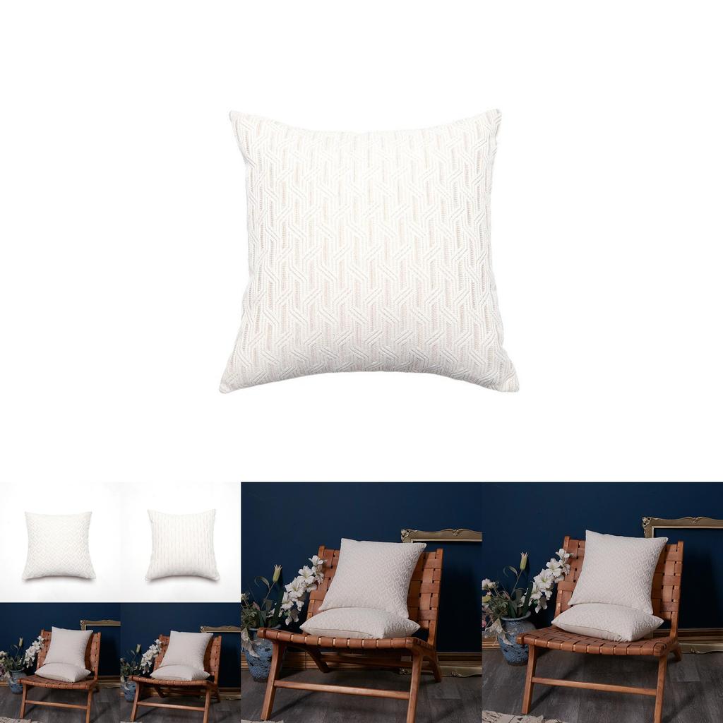 Pillowcase Only Luxurious French Creamy Style Chenille Pillow Cover With Geometric Patterns