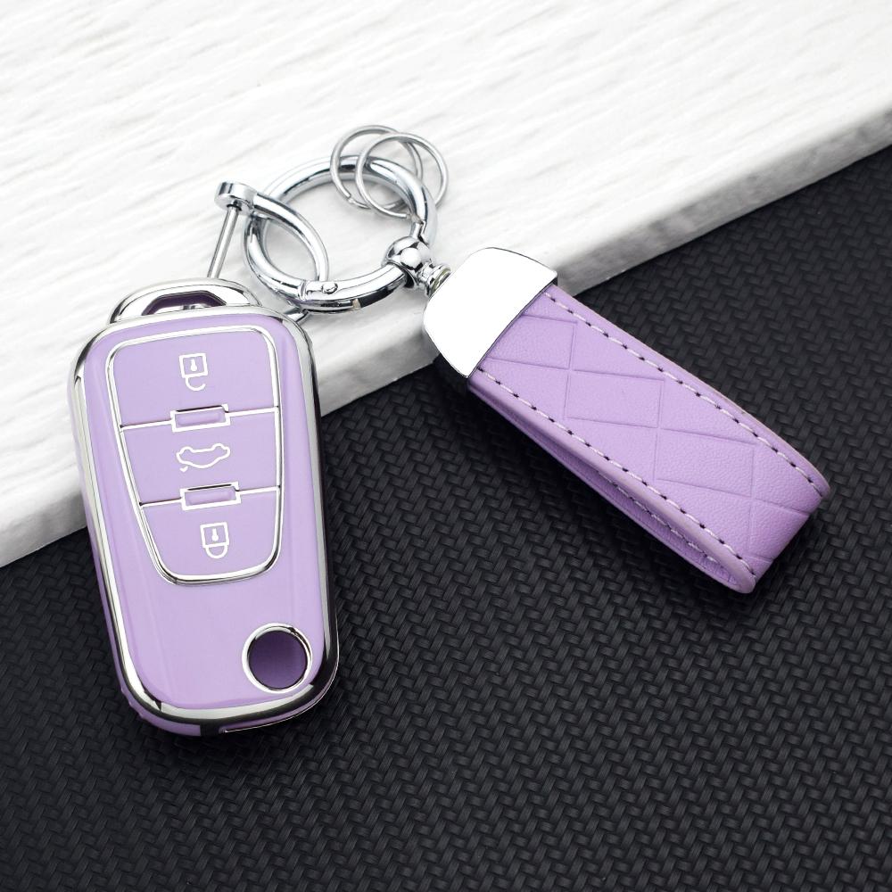 3 Buttons Premium Soft TPU Car Key Fob Protective Cover Shell for MG ZS MG6 MG5 GT MG3 GS MG7 350 360 750 Roewe RX5 Keychain