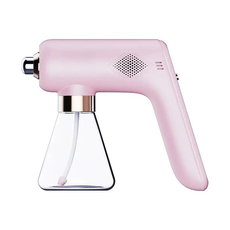 Mini Wireless Electric Sanitizer Sprayer USB Rechargeable Nanometer Blue Light Disinfection Sprayer Fogger Machine Home Garden