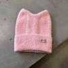 Candy Colored Sweet Cat Ear Shaped Women Warm Knitted Hat For Winter Outings