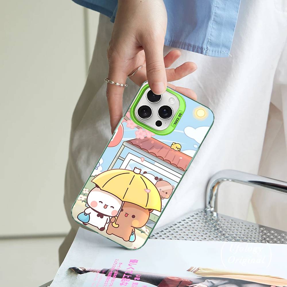 Cute Bubu Dudu For IPhone 11 12 13 14 15 16 17 Pro Max Plus Colorful Black Matte Phone Cover