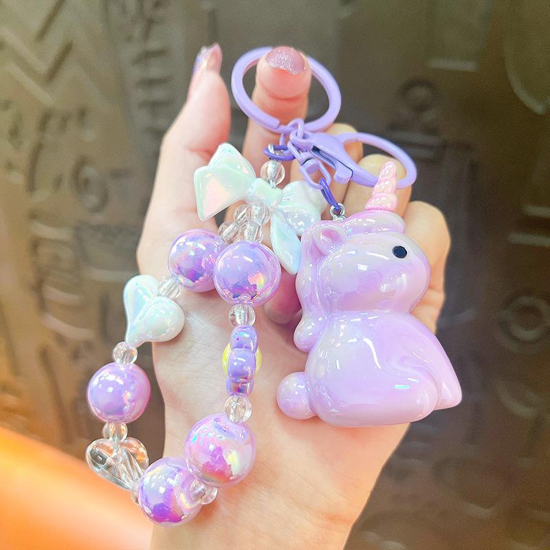 Fashion Cartoon Unicorn Phone Chain Cute Bag/Phone Pendant Couple Keychains Gifts Women for Jewelry Bag Charm