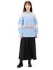 Double Standard Clothing ESSENTIAL Organ Docking Knit Sax Pullover, 2509-260-241, Women's,