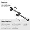 SmallRig Magic Arm with Crab Screw and Retractable Pin for Action Video and Microphones 11" Clamp, 1/4"-20 Cameras, Monitors, Lights, (Product Code