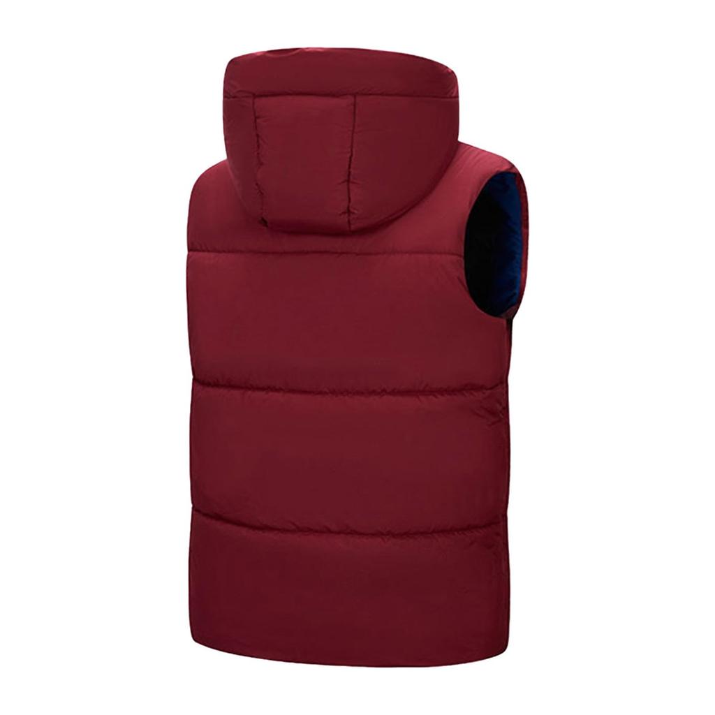 Men's Outdoor Casual Hooded Waterproof Vest, Loose Waistcoat With Cotton And Thick Warm Jacket