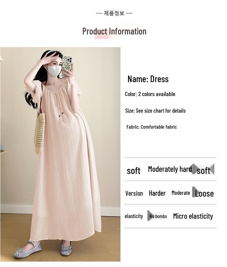 2026 Stylish Mid-Length Loose Maternity Dress for Summer Outings