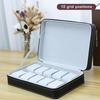Elegant Black Ostrich Pattern Pu Leather Watch Storage Dustproof Zipper Bag Watch Storage Bag Exquisite Gift Box