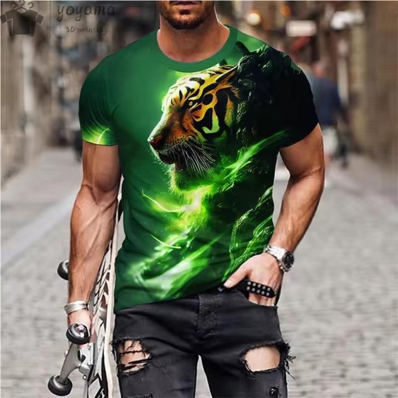 Θηρίο Άγριο Λιοντάρι Εκτύπωση 3d T-Shirt Ανδρικά Κοντομάνικα Τοπ Υπερμεγέθη T-shirt Ανδρικό Σχέδιο Ρούχα Τοπ