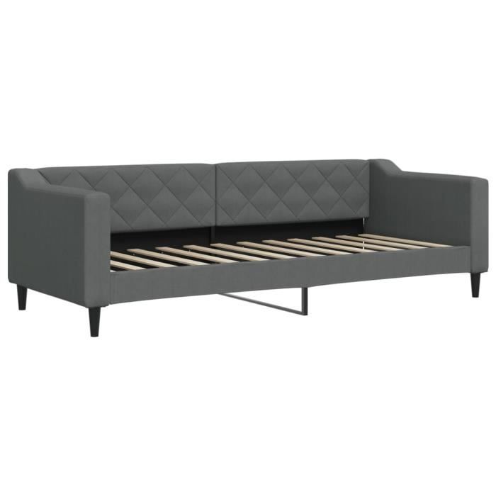 VidaXL Lit de repos gris foncé 80x200 cm tissu 354157