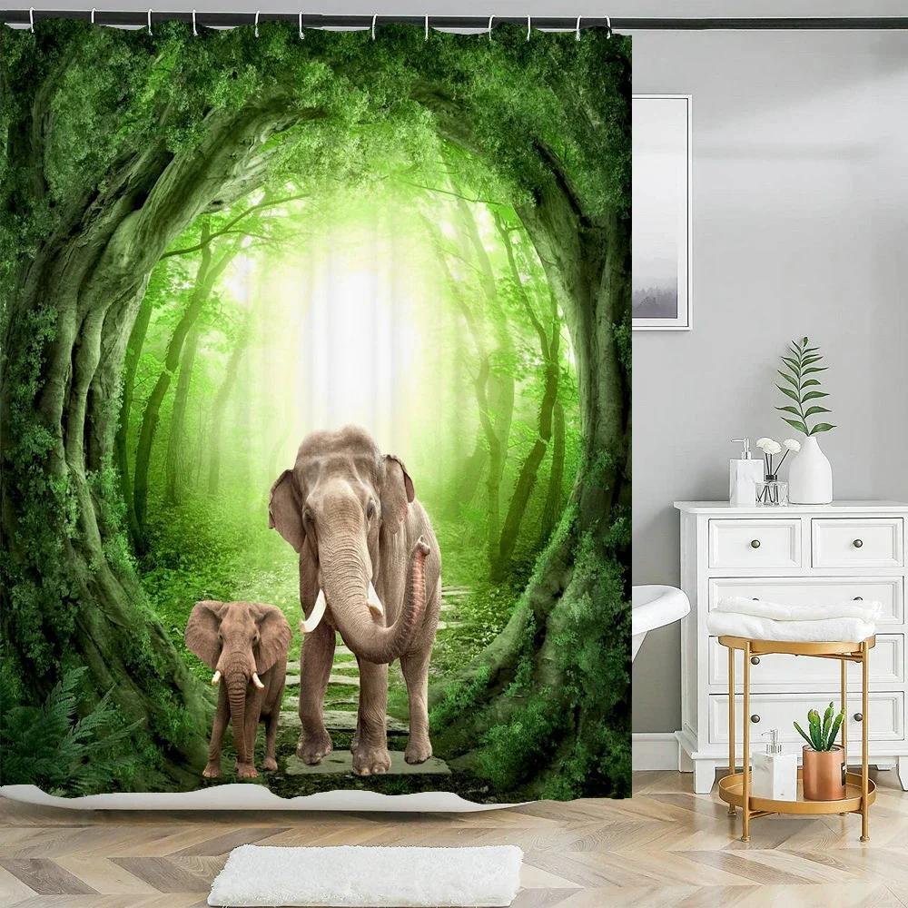 Funny Shower Curtain 3d Bath Curtains Monkey Orangutan Animal Printing Waterproof Polyester for Bathroom Decor Large 180x200cm