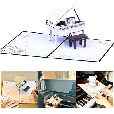 Creative 3D Piano Pop Up Greeting Card Delicate Handmade 3D Piano Popup Card Greeting Card for Home Office Decoration