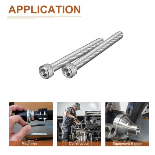 DTGN M6x60mm Socket Head Cap Bolts, Set of 5, 304 Stainless Steel, 18-8 Metric Thread, Hex Drive, Bright Finish, UNC Coarse Thread, Fully Threaded