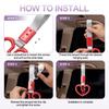 Car Steering Wheel Set of Rear Bumper Warning Interior Exterior Decoration for [PATIKIL] Heart-shaped Strap, 2, Ring, & Buses, Red/Black