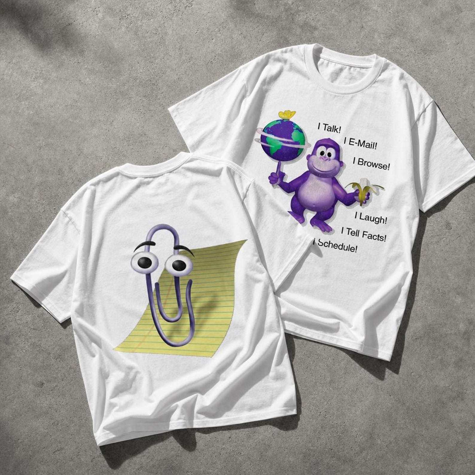 Clippy BonziBuddy Tee | Vintage Internet Meme T-Shirt | 100% Cotton Y2K Nostalgia Clothes S
