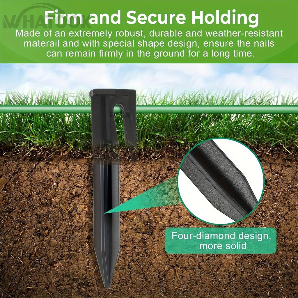Plastic Garden Stakes for Lawn Edging Cable Fastening Durable Landscape Pins for Boundary Marking and Wire Securing with Sharp Point Design