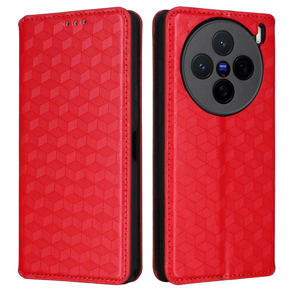 Leather Case for Vivo X200s 5G Wallet Rhombus Imprinted Phone Cover