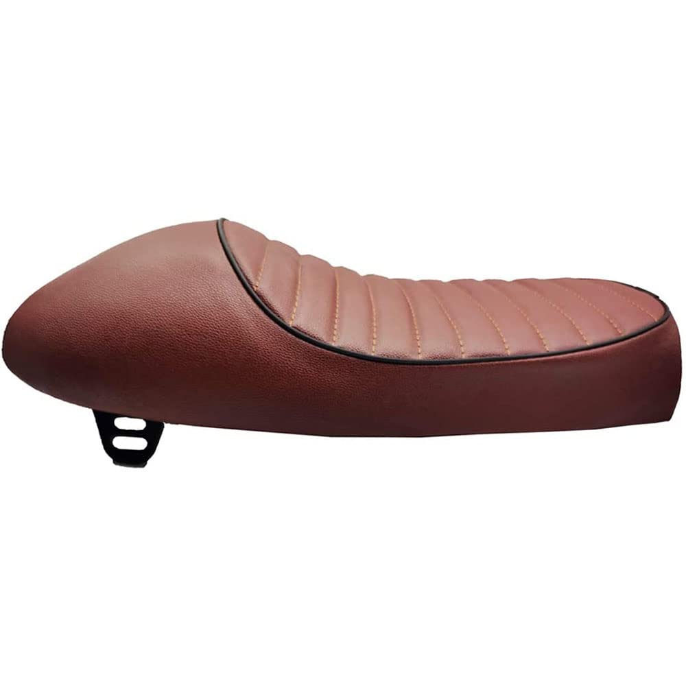YIBO KZ GS SR Cafe Racer Seat with PU Leather, Abrasion-Resistant and Durable Hump Seat Cushion (Brown)