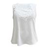Spring Summer Women's V-neck Sleeveless Lace Trim Tank Top, Casual Fashion Vest Tee for Women, Crossborder Ladies Casual Tops