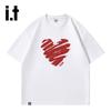 Izzue I.t Unisex Pure Cotton Heart Print Short Sleeve T-Shirt