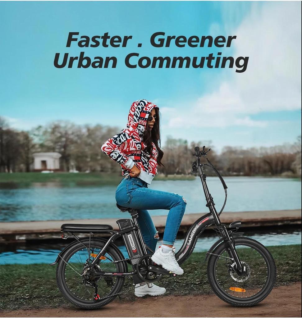 2026 Rower Elektryczny Samebike CY20 Składany Rower Elektryczny Silnik 350W Bateria 36V 12AH Wyjmowana Bateria 20" Zewnętrzny Fat E-bike dla Dorosłych.