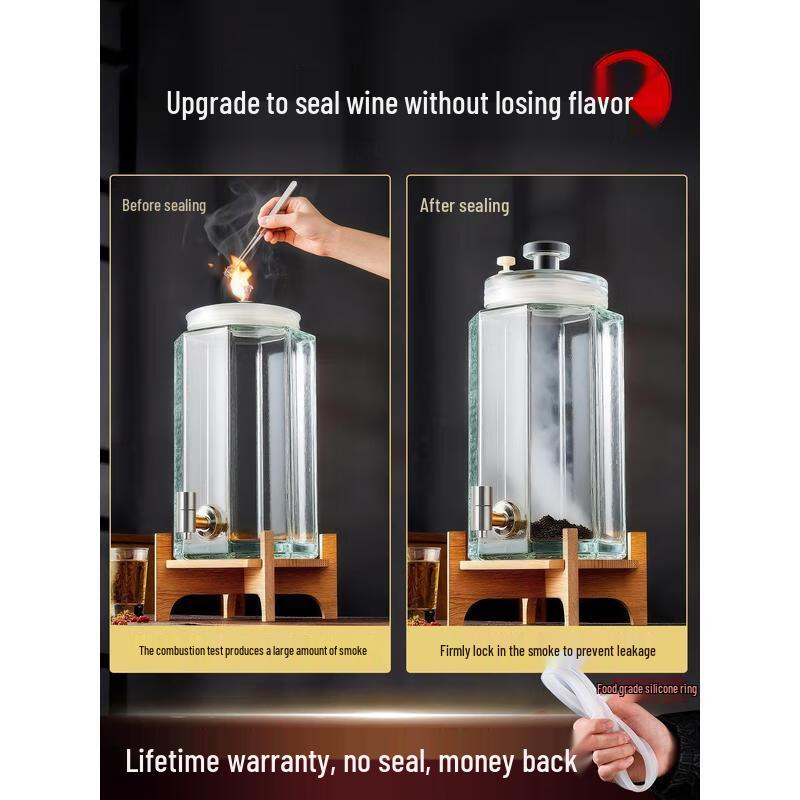 Fermenting Glass Wine Jar with Faucet and Bamboo Base