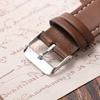20mm 22mm 24mm PU Leather Bund Strap Watchband Brown Wristband with Mat Handmade Cuff Watchband for Men Women Watch Accessories