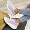Women Fashion New Vulcanized Shoes Platform Solid Color Flat Ladies Shoes Casual Breathable Wedges Ladies Walking Sneakers