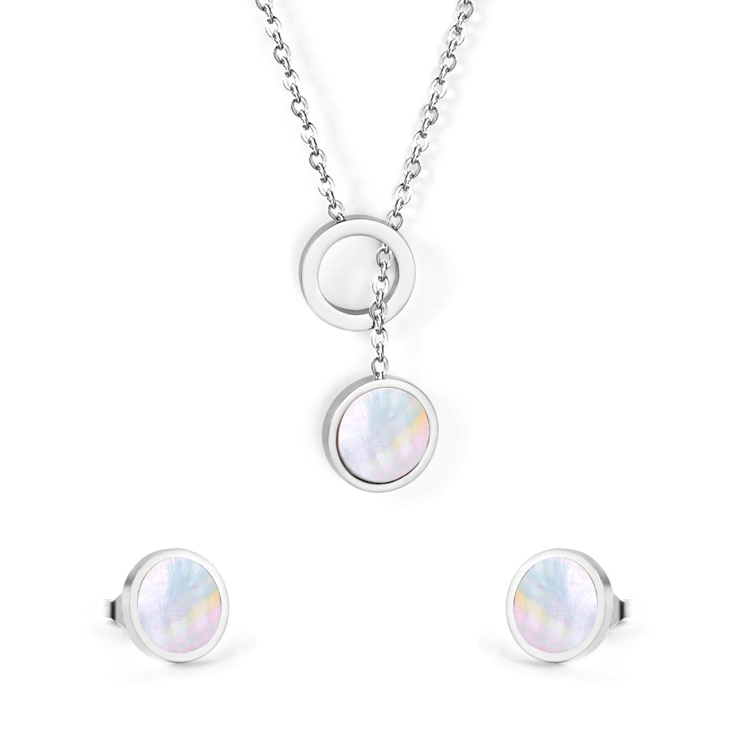 Shell Earrings And Necklace Set Simple Luxury Versatile Fashion Jewelry Suite