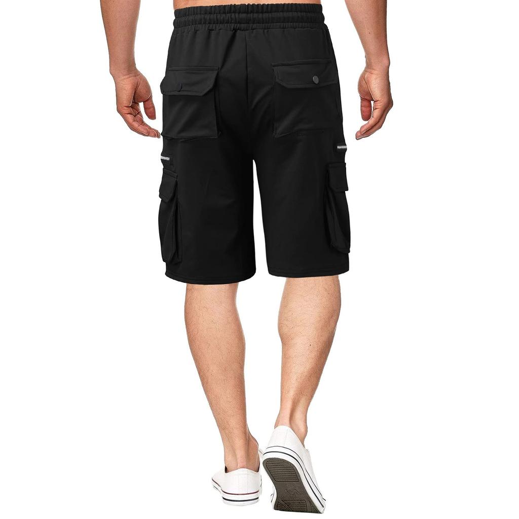 Men's Summer Workwear Shorts Loose Casual Five-Point Pants Multi-Pocket Zipper Men's Jogging Shorts