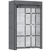 Fabric Wardrobe w/ Shelves Hanging Rail Foldable Wardrobe Dark Grey
