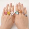 Kamelienblüte Blume Ring Tropfendes Öl Koreanischer Stil Emaille Fingerring Barock Strass Französischer Unregelmäßiger Ring Schmuck