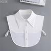 Women's Solid Colour Black White Vertical Small Flip Collar Versatile Shirt Jumper Jumper Fashion Lace False Collar Four Seasons