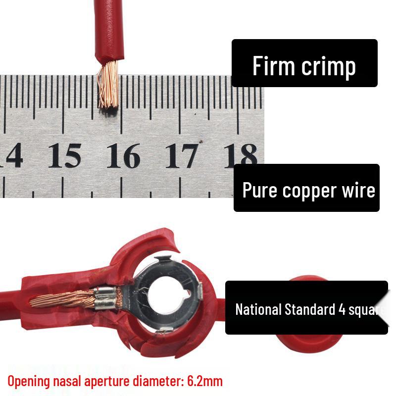 Thickened Pure Copper Core Electric Vehicle Battery Cable 48V/60V/72V - 2.5/4/6 Sq
