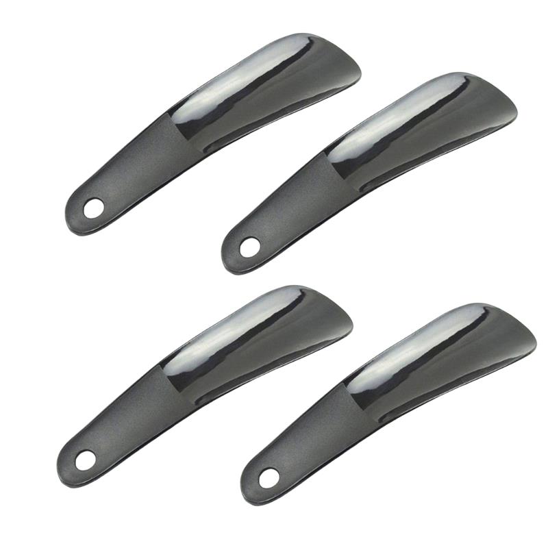 1/4 pz 16 cm Plastica Nera Cucchiaio Calzascarpe Forma a Cucchiaio Calzascarpe Sollevascarpe Flessibile Robusto Antiscivolo da Viaggio Portatile Mini Calzascarpe Pigri