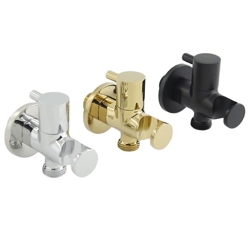 BOSN Brass Shattaf Valve Bidet Sprayer Holder Chrome Finish Modern Design Bathroom with 2-Year Warranty