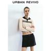 UR Women's Retro Color-Block Bow-Knot Long-Sleeve Knit Top