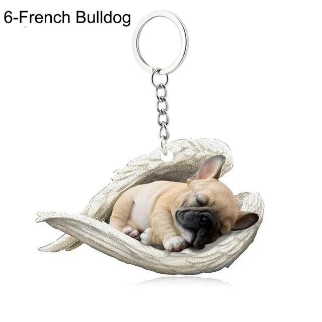 

Modern Minimalist Dog Cat Angel Pendant Keychain For Backpack Car Decor Gift Style 3