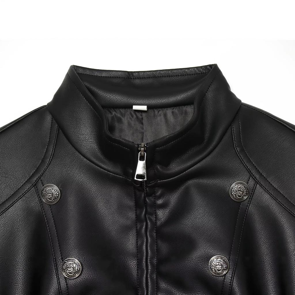 Autumn new slim-fit button-up long-sleeve casual elegant zip-up coat 2749677