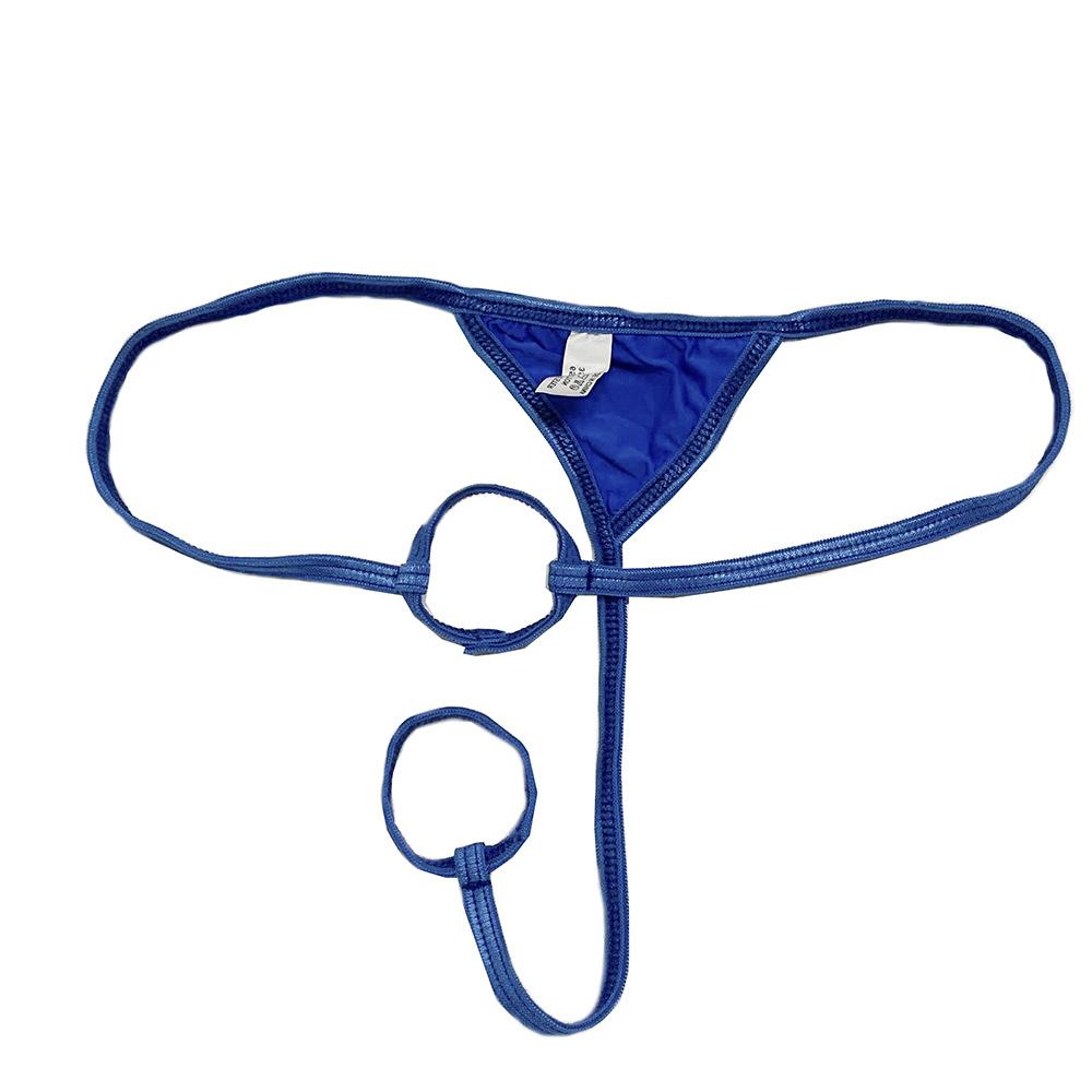 Penis Hole G-String Sexy Man Cock Ring T-Back Thongs Erotic Lingerie Men Sex Panties Crotchless Underpants Low Rise Underwear