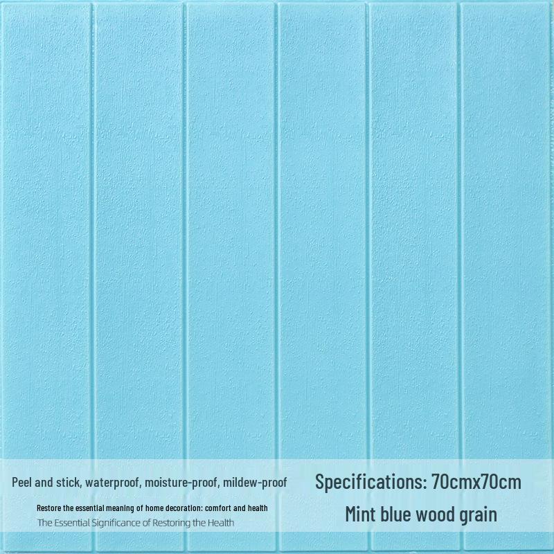 Adesivo da Parete 3D Effetto Legno: Pannello in Schiuma Morbido e Impermeabile per Decorazione di Soffitto e Parete del Soggiorno