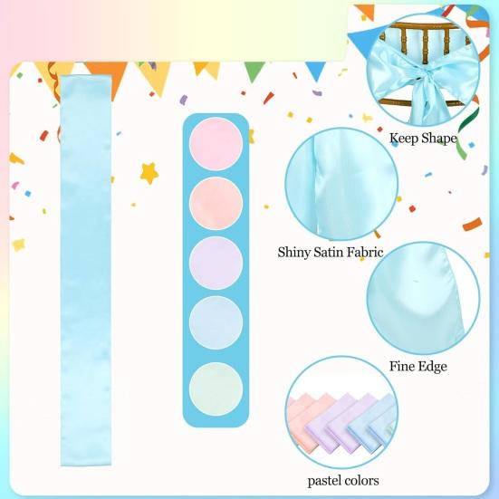 6 Stück Rosa Stuhl-Schärpe Satin Stuhl-Schleifen Dekorative Stuhl-Bänder Krawatten