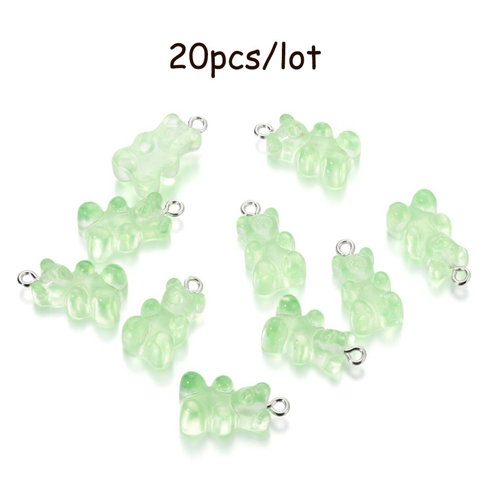 10/20Pcs Candy Bear Pendant Charms for Necklace Bracelet Earrings Jewelry Making Diy Findings Resin Bears Christmas Making