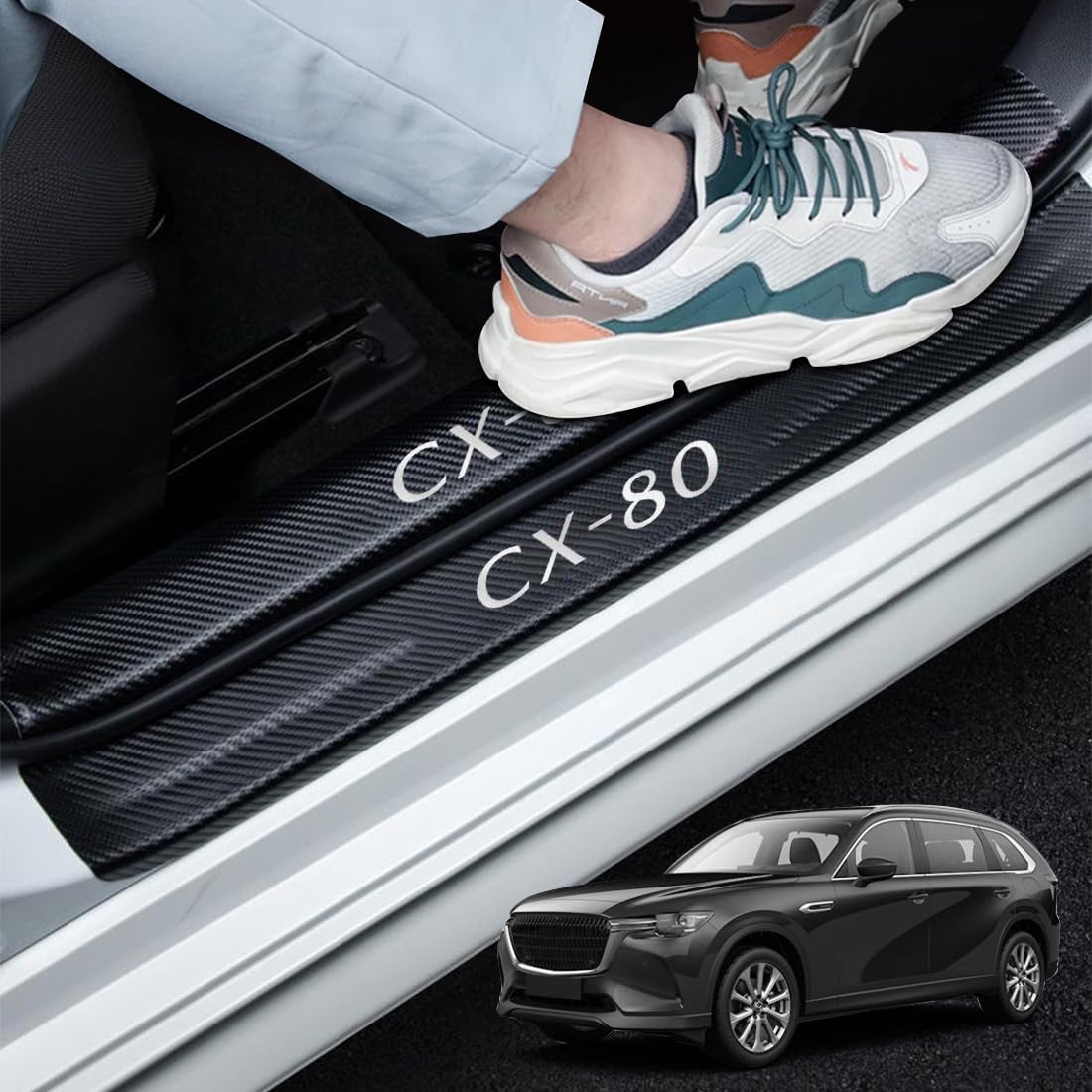 

GOODGOODCAR CX-80 Модель выпуска октябрь 2024 года Защита бокового порога, Накладка на порог CX-80 Все системы, Silver серебряный