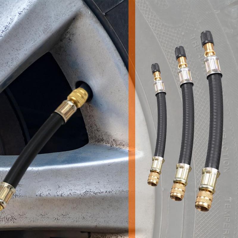 1 Stück Flexibles Gummi-Reifenventil-Verlängerungsstück 100mm 150mm 210mm Doppelrad LKW Van Bus Adapter Auto Motorrad Fahrrad Zubehör
