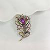 European Retro Peacock Feather Brooch with Zircon Inlay for Suits and Coats