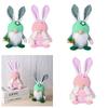 Chaoya Easter Fabric Faceless Bunny Couple Dolls Knitted Hat Decoration Figurines