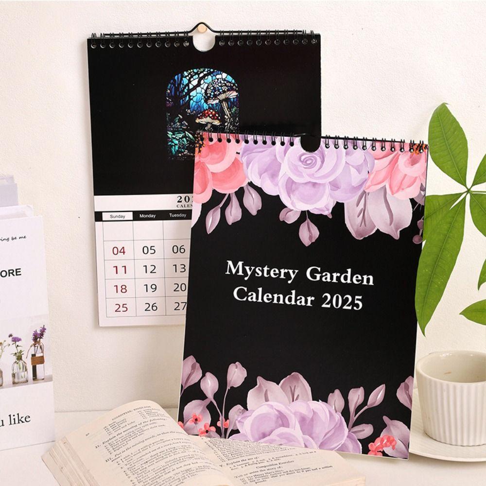 Dark Forest English Wall hanging Calendar INS Calendar Planner 2025 Wall Lunar Calendars  New Year
