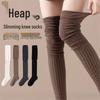 Women's Over-the-Knee Cotton Socks - Spring & Autumn, Slimming Thigh-High with Knee Pads, Perfect with Boots