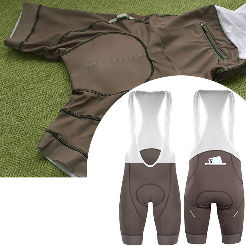 Phtxolue Pantaloncini da Ciclismo con Bretelle Tasca con Zip Anti-Perdita 6H 500KM Mountain Pro Bicicletta Bike Corto Nero Rosso Uomo Donna Pantaloncini da Ciclismo