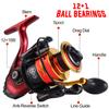 Sougayilang Innovative 12+1BB 5.5:1 Spinning Reel 14KG Max Drag Power Fishing Reel for Bass Pike Fishing Rod